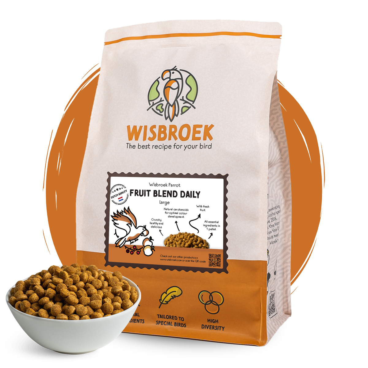 Fruitpellets voor Grote Papegaaisoorten