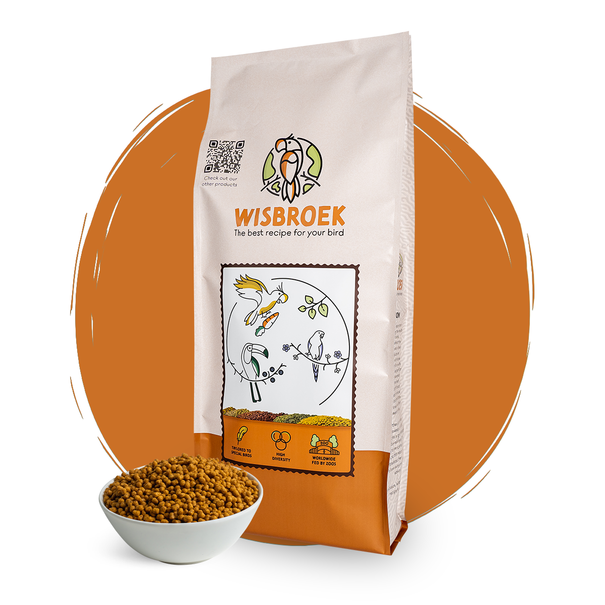 Fruitpellets voor Kleine Papegaaisoorten