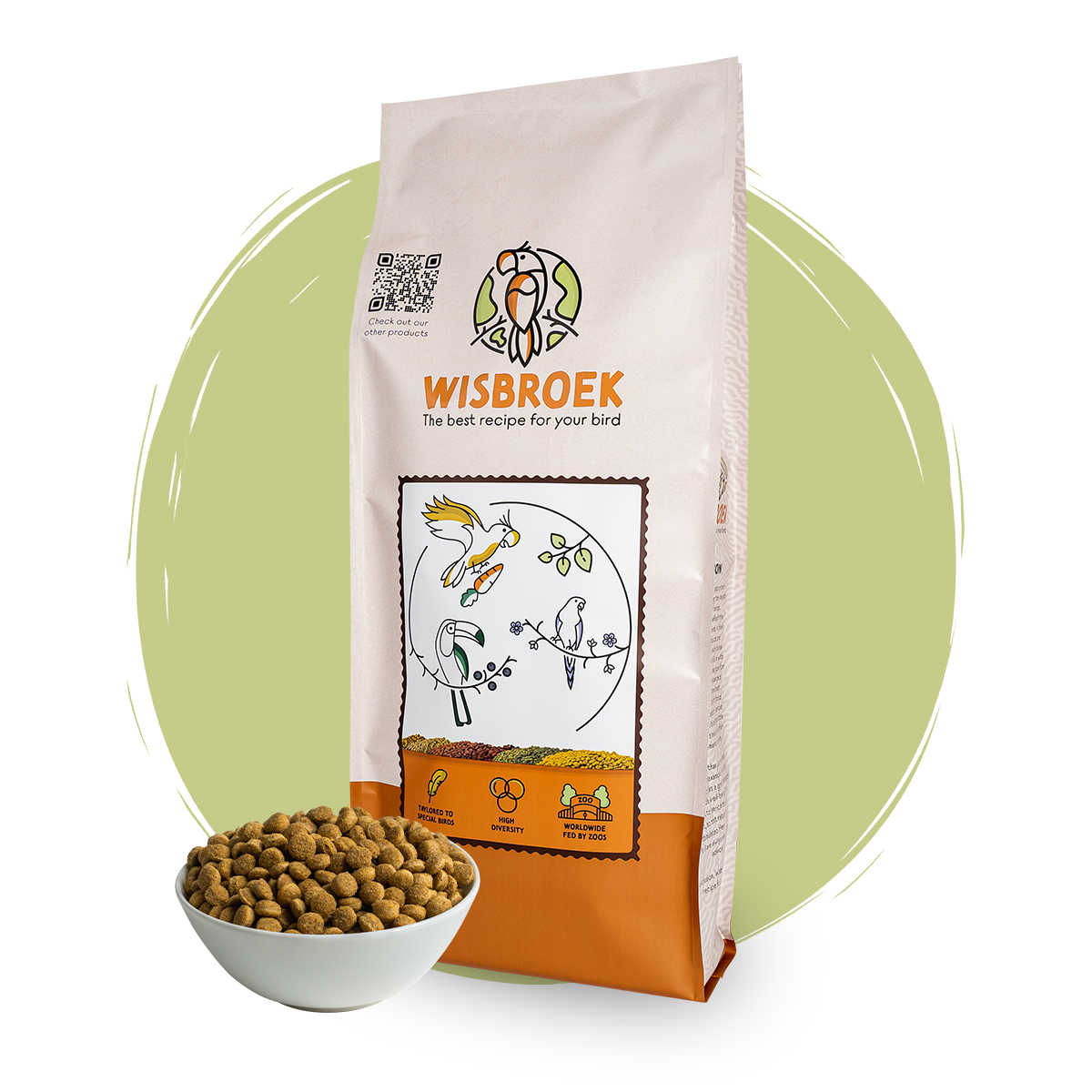 Pellets met Noten voor Grote Papegaaisoorten