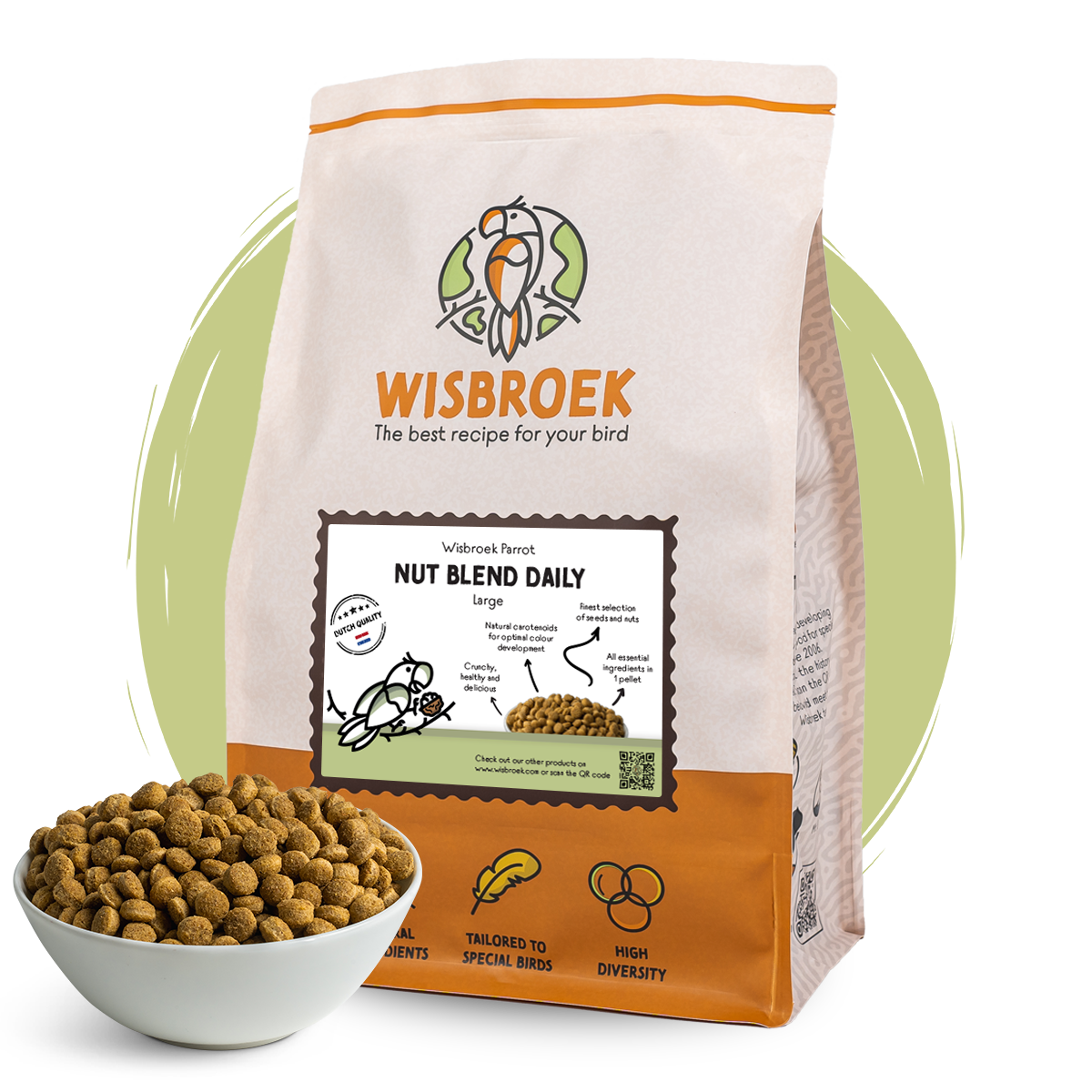 Pellets met Noten voor Grote Papegaaisoorten
