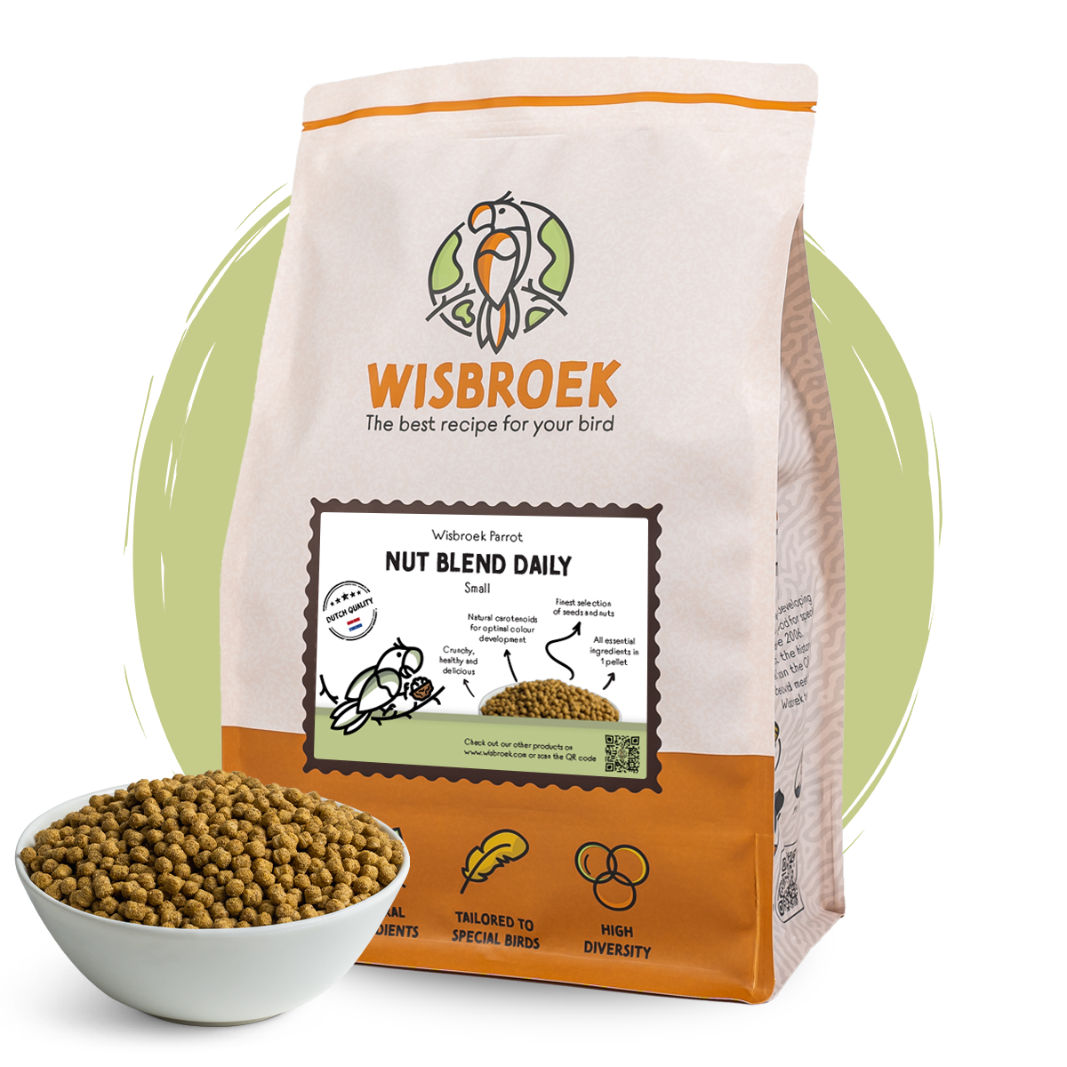 Pellets met Noten voor Kleine Papegaaisoorten
